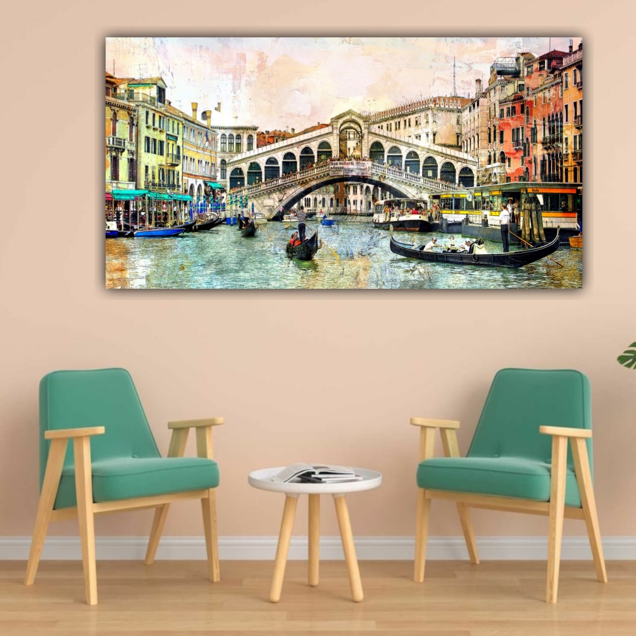 Canvas Painting Rialto Bridge Wall Painting Frame 
