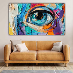 Abstract Canvas Painting An Eye Wall Frame for Living Room Wall Decor