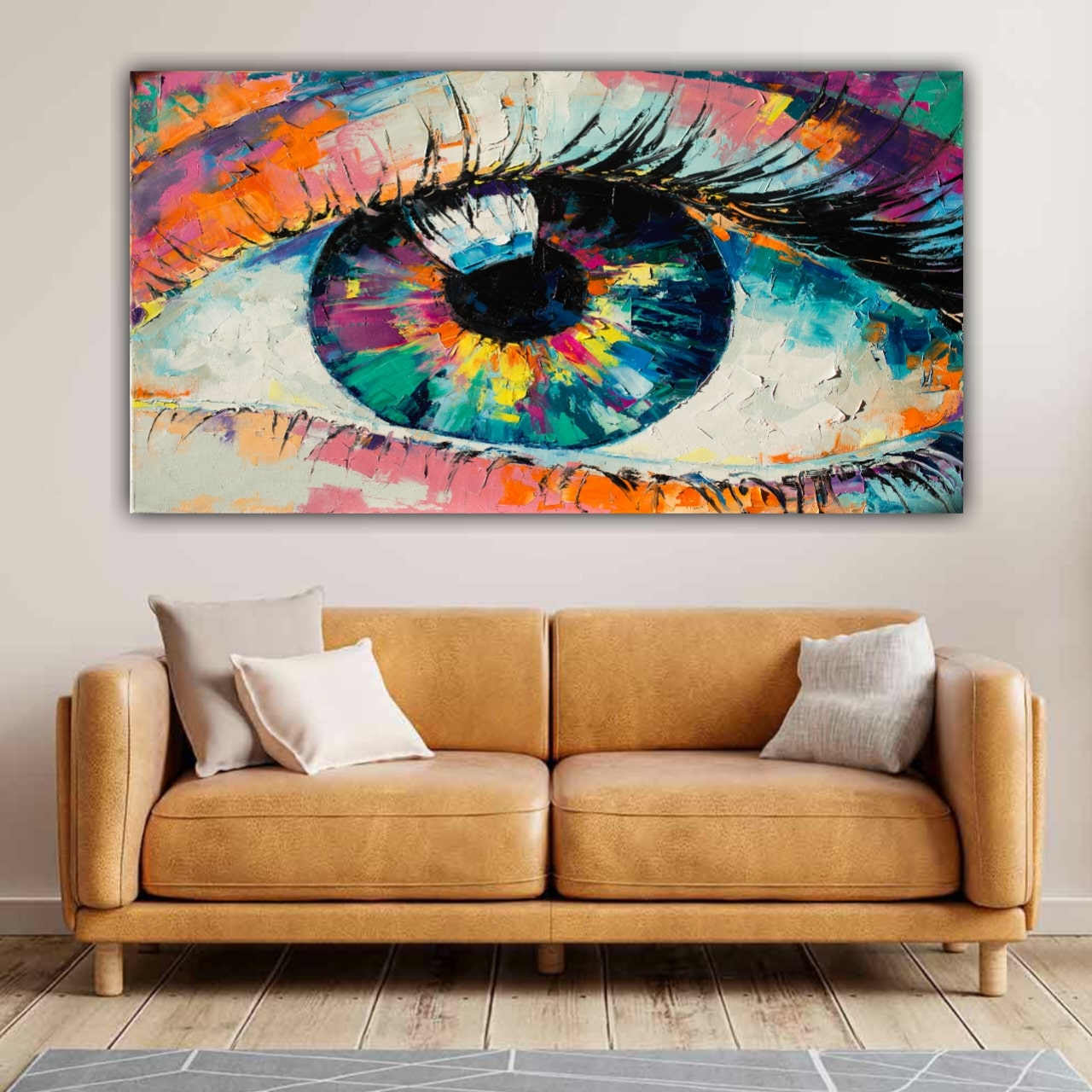 Abstract Canvas Painting A Beautiful Eye Wall Frame for Living Room Wall Decoration