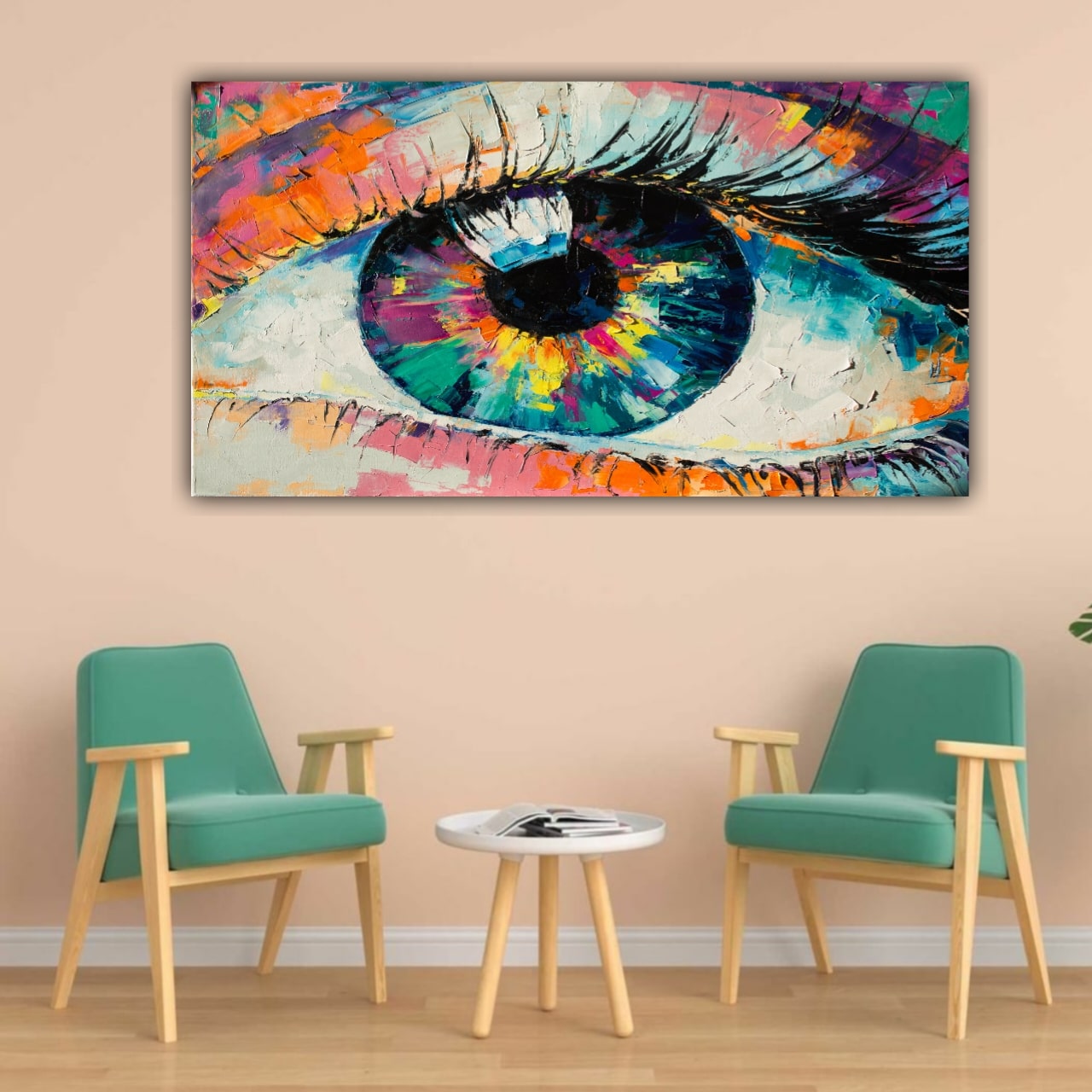 Abstract Canvas Painting A Beautiful Eye Wall Frame for Living Room Wall Decoration