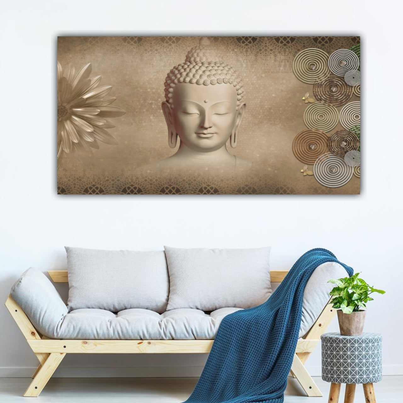 Beautiful Lord Buddha Painting Canvas wall Frame