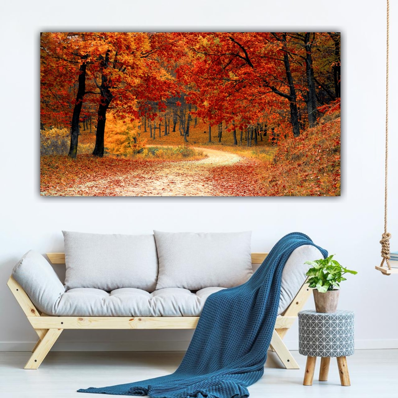 Canvas Painting Colourful Trees Landscape Wall Painting Frame 