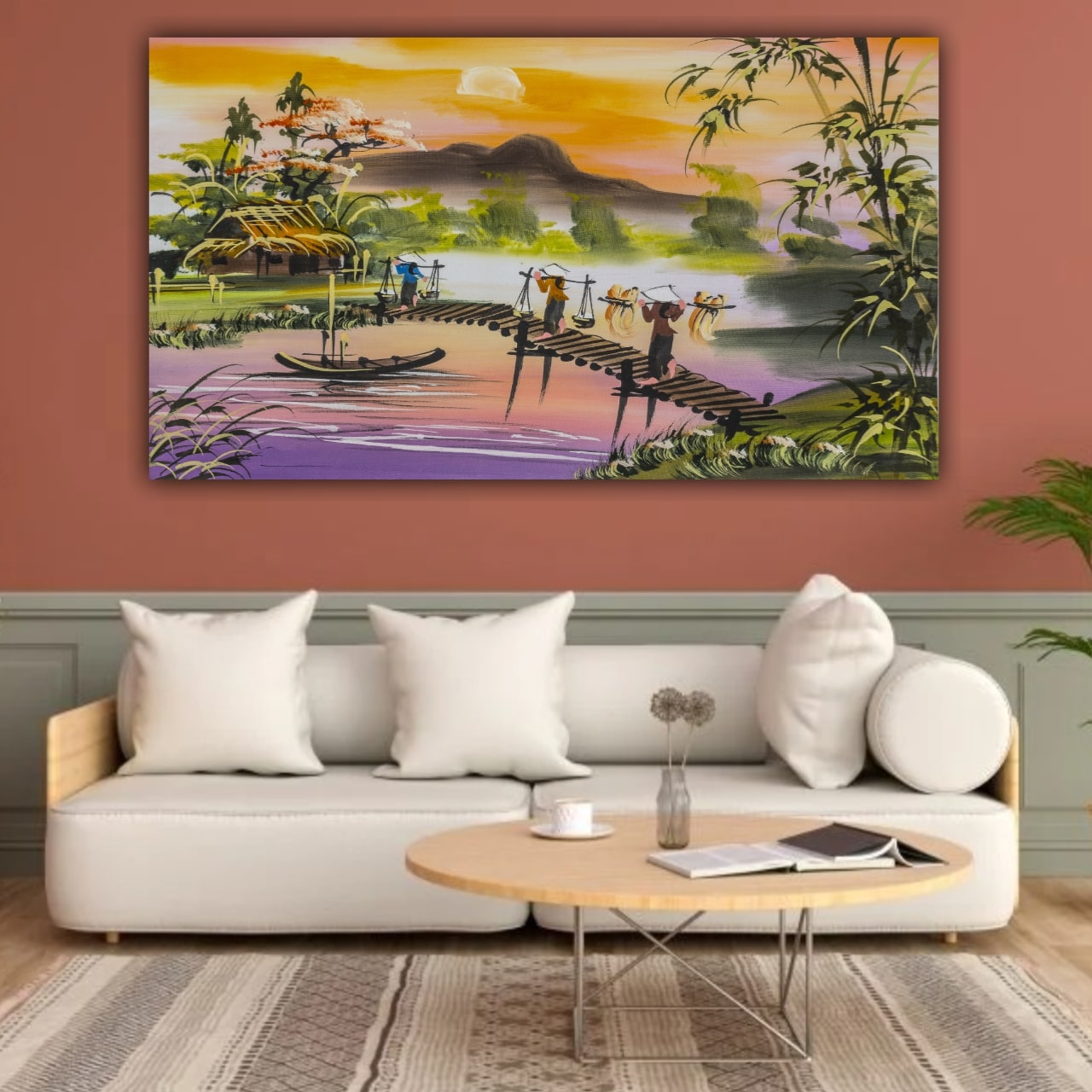 Canvas Painting Beautiful Landscape Wall Painting Frame for Living Room