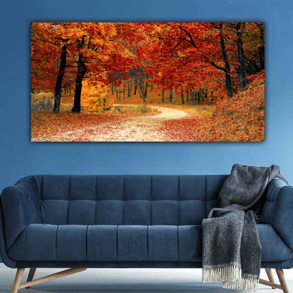 Canvas Painting Colourful Trees Landscape Wall Painting Frame 