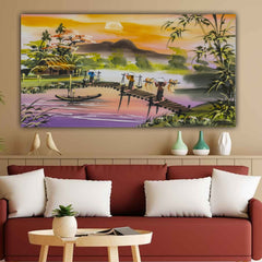 Canvas Painting Beautiful Landscape Wall Painting Frame for Living Room