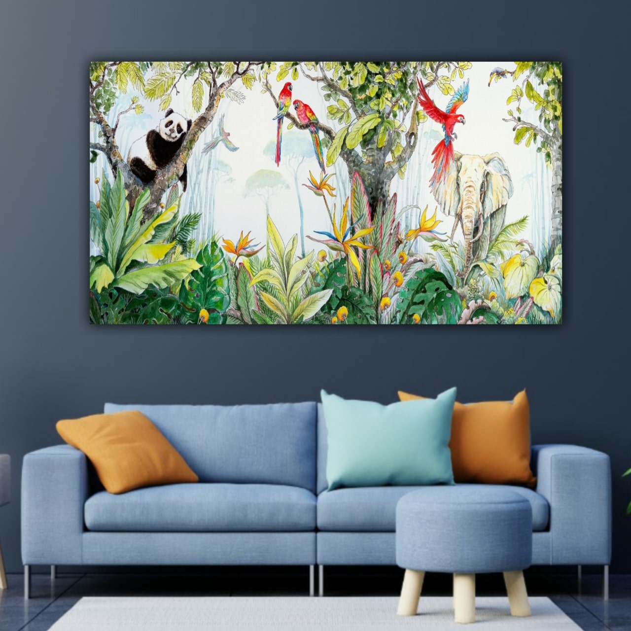 Canvas Painting Forest Landscape Wall Painting Frame