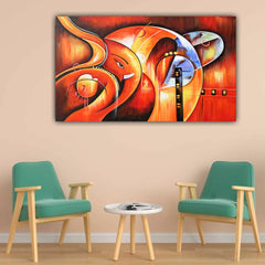 Lord Ganesha Painting Canvas Wall Frame for Wall Decoration