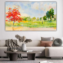 Canvas Painting Field Landscape Wall Painting Frame