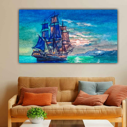 Canvas Painting A Sailing Ship Landscape Wall Painting Frame