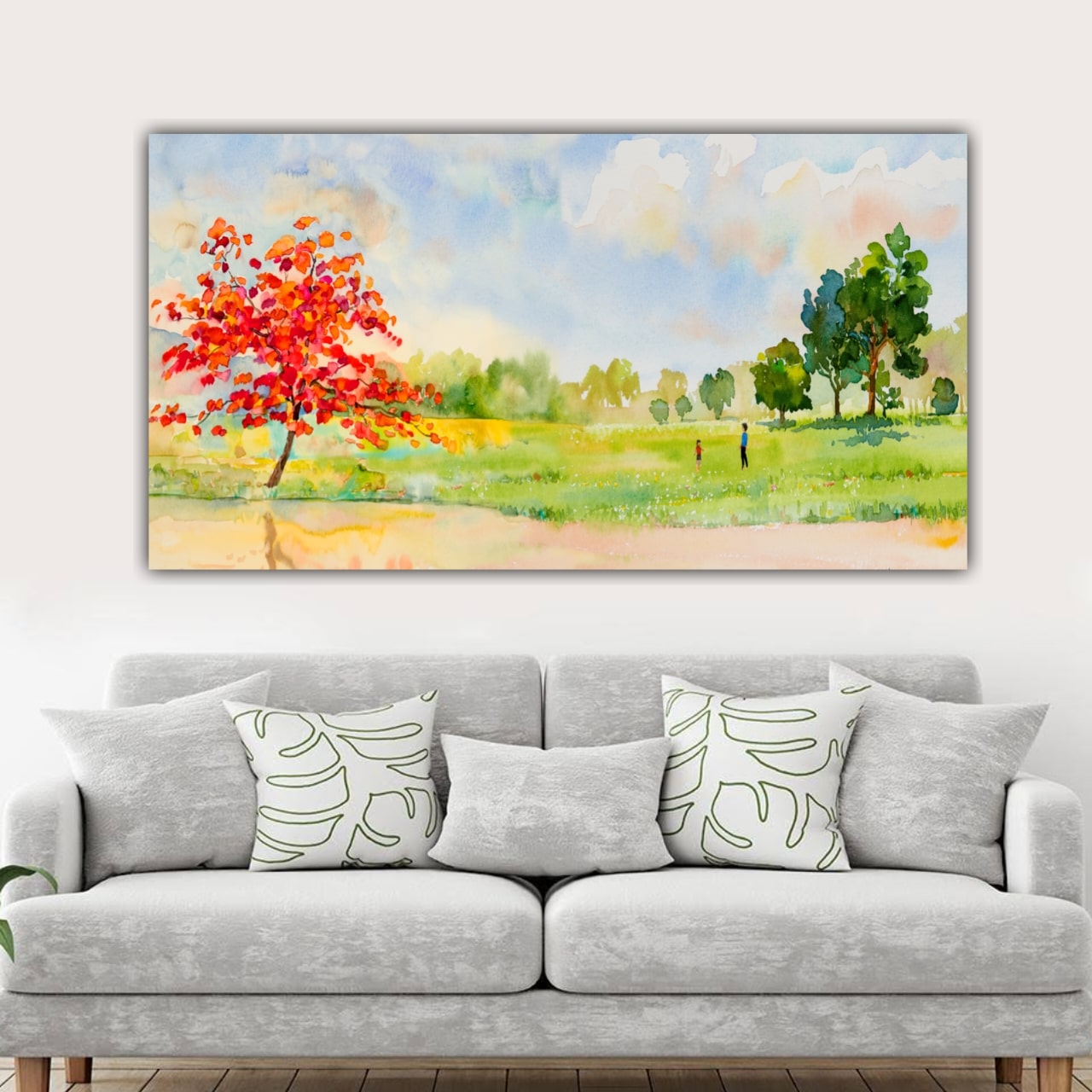 Canvas Painting Field Landscape Wall Painting Frame
