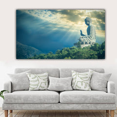 The Seven Colours Beautiful Lord Buddha Painting for Living Room Wall Decoration | Big Size Large Canvas Painting