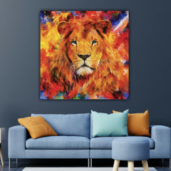 Beautiful Canvas Painting Colourful Tiger Wall Painting Frame for Living Room