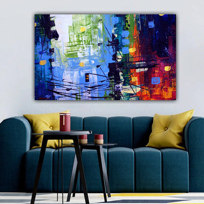 Abstract Canvas Painting with Frame for Living Room Wall Decoration