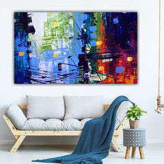 Abstract Canvas Painting with Frame for Living Room Wall Decoration