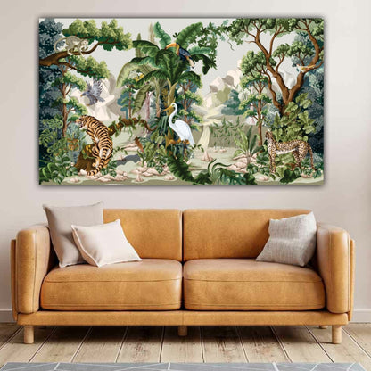 Canvas Painting Forest Landscape Wall Painting Frame for Living Room