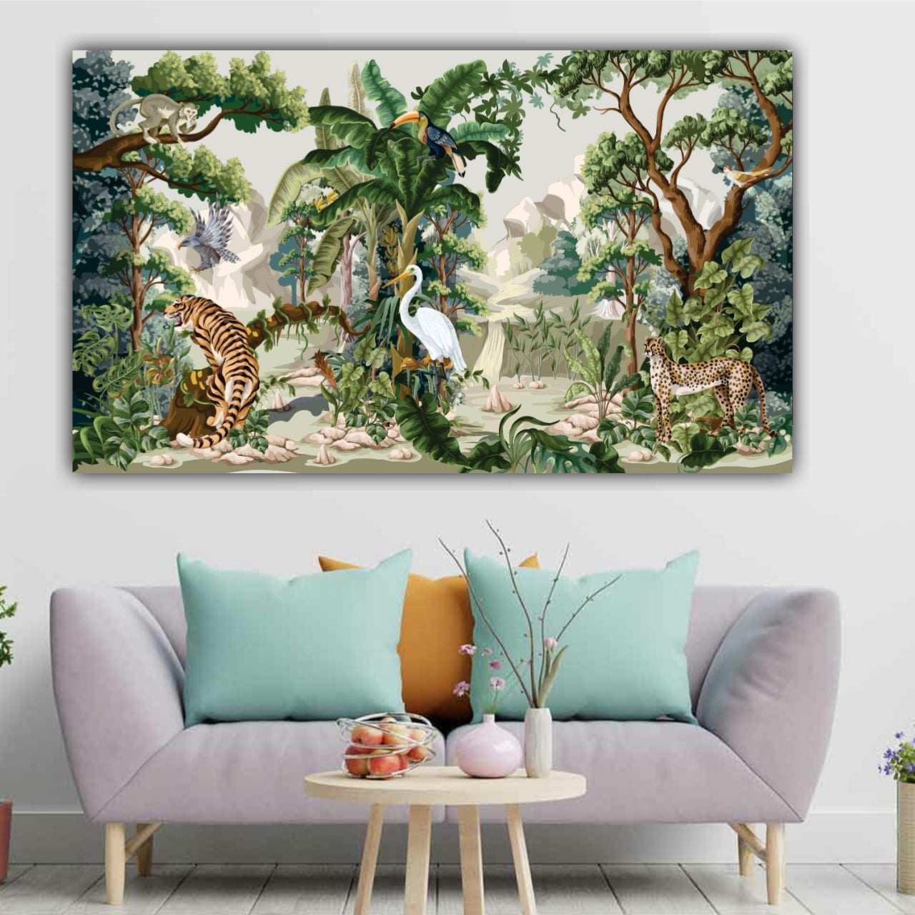 Canvas Painting Forest Landscape Wall Painting Frame for Living Room