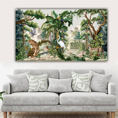 Canvas Painting Forest Landscape Wall Painting Frame for Living Room