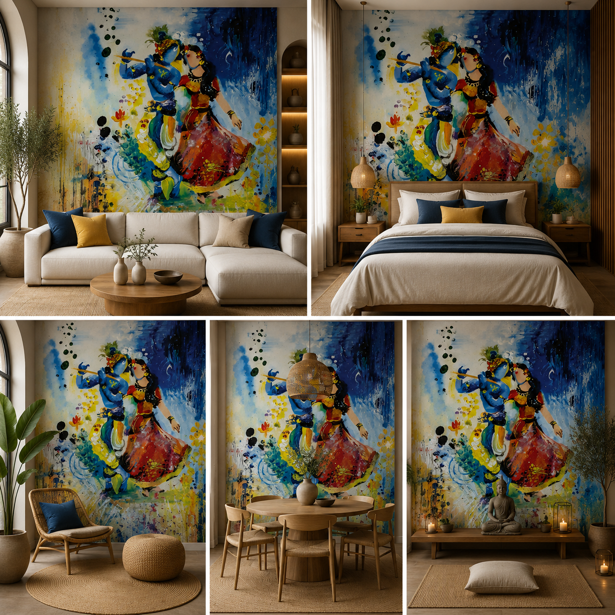 Radha Krishna Wallpaper | Peel & Stick Premium Wallpaper