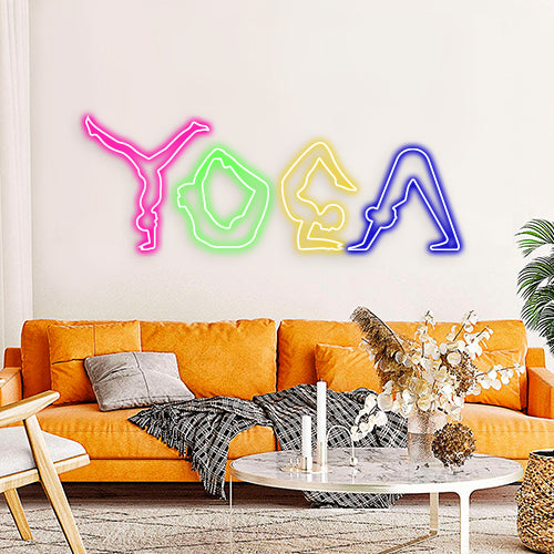 Beautiful Neon Light Wall Decors Yoga Postures Neon Light Wall Decorative