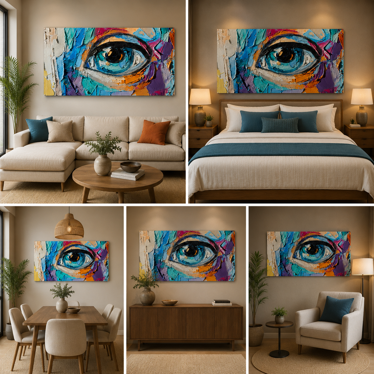 An Eye Wall Art Painting Frame for Wall Decor (48x24 In)