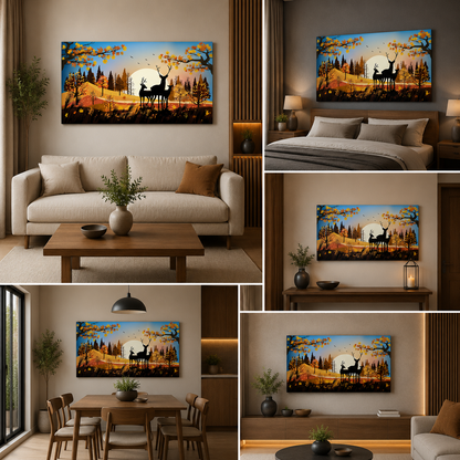 Deer in Sunlight Painting for Home Decor