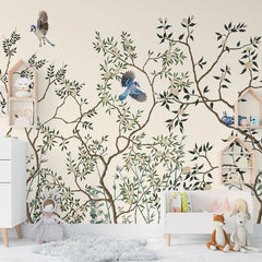 Beautiful Chirping Birds Wallpaper for Living Room, Bedroom, Office Walls Decor Wallpaper | Just Peel and Stick Self Adhesive Wallpaper