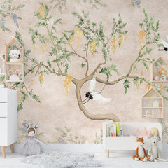 Beautiful Chirping Birds Wallpaper for Living Room, Bedroom, Office Walls Decor Wallpaper | Just Peel and Stick Self Adhesive Wallpaper