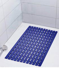 Non - Slip Shower Mat, PVC Shower Bath Mat with Non Suction Anti Slip | Premium Shower Mat for Bathrooms, Laundry Room, Swimming Pool, Kitchen Area Indoor Outdoor Shower Mat (Blue Colour)