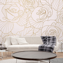 Premium Rose Flower Art Wallpaper for Living Room, Bedroom, Office Walls Decor Wallpaper | Just Peel and Stick Self Adhesive Wallpaper