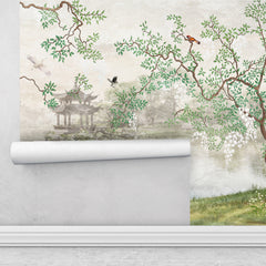 Beautiful Landscape Wallpaper for Living Room, Bedroom, Office  Walls, Birds on Tree | Premium Self Adhesive Wallpapers Just Peel and Stick Wallpaper