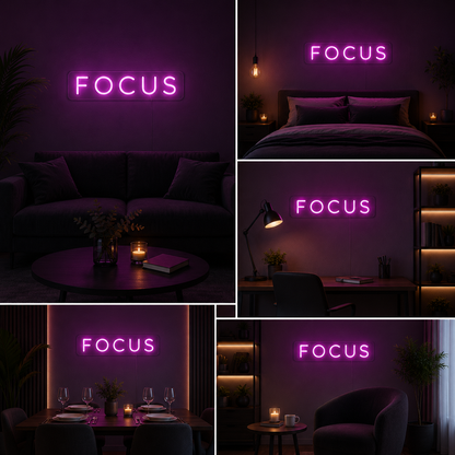 Focus Neon Sign Board – Custom Neon Light Wall Decor
