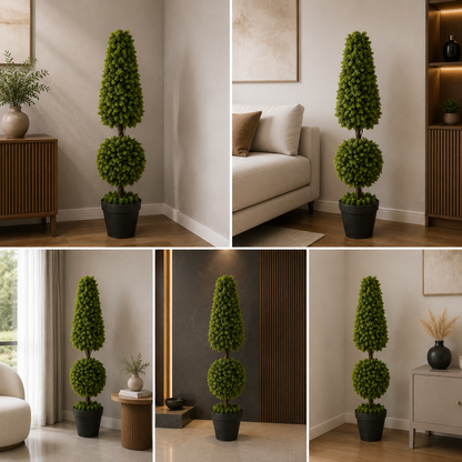 Artificial Plants Topiary Spiral Potted Tree Faux Plant Indoor Artificial Plants 104 cm