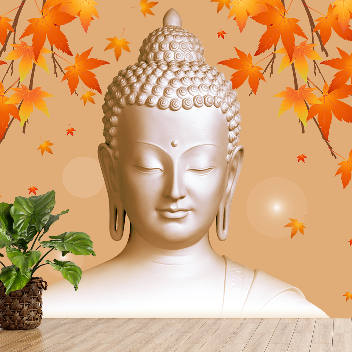 Beautiful Lord Buddha Wallpaper for Home Walls | HD Self Adhesive Wallpapers