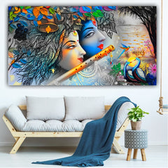 Beautiful Radha Krishna Wall Painting Frame for Wall Decors | Canvas Painting For Wall