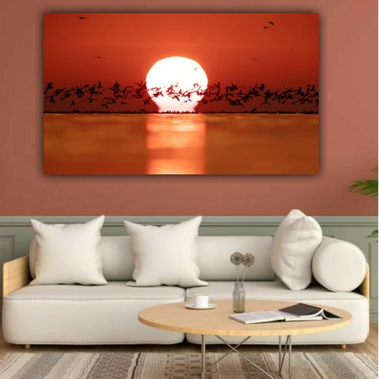 Canvas Painting Beautiful Sea Landscape Wall Painting Frame 