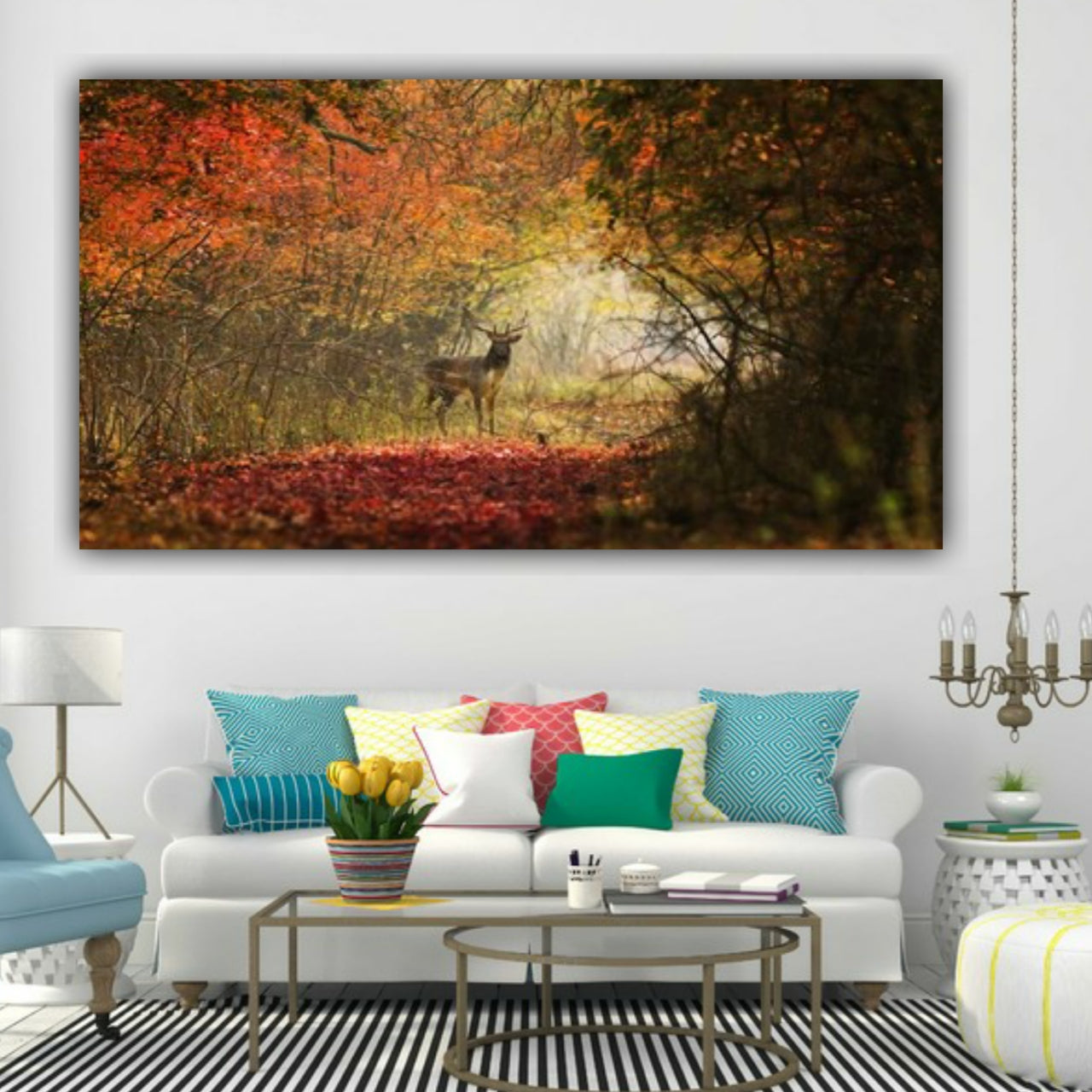 Beautiful Canvas Painting A Curious Deer Wall Painting Frame for Living Room