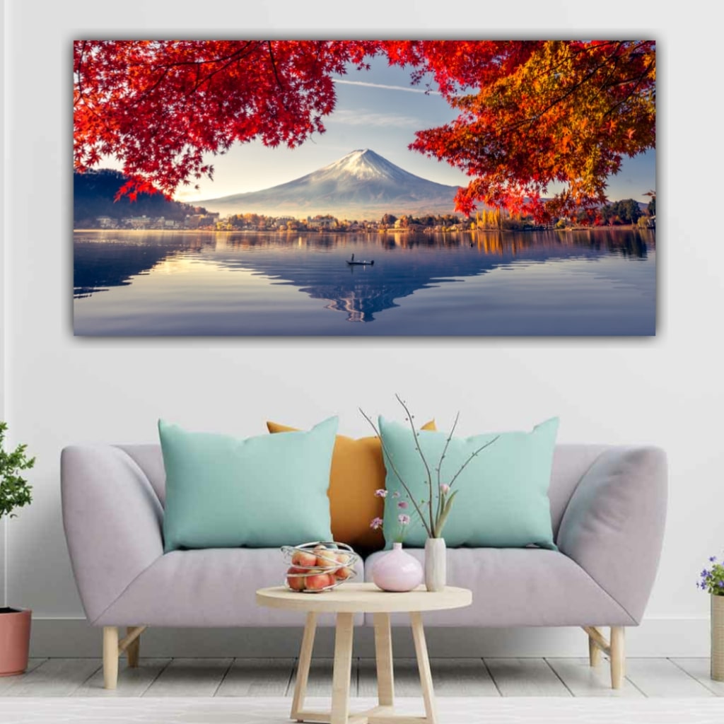 Canvas Painting River Front Landscape Wall Painting Frame