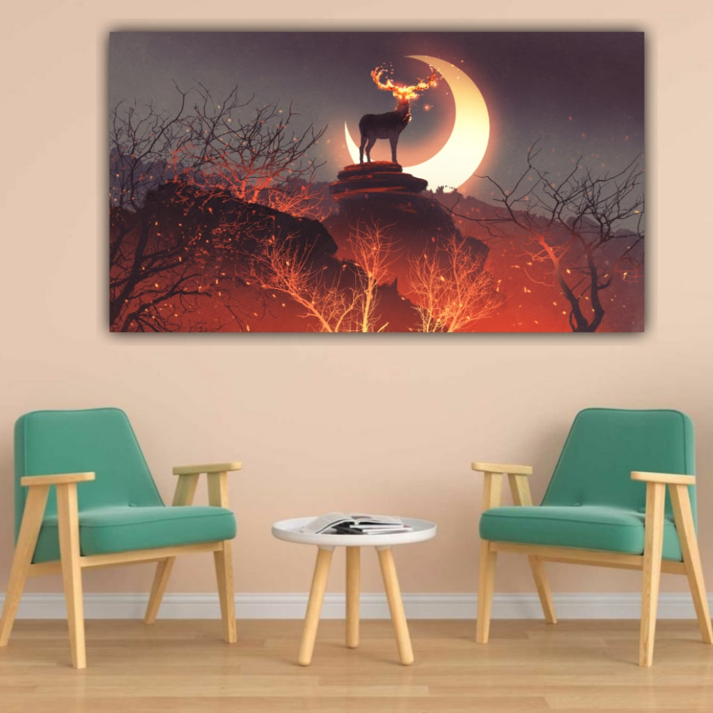 Beautiful Canvas Painting A Deer Wall Painting Frame for Living Room Decoration