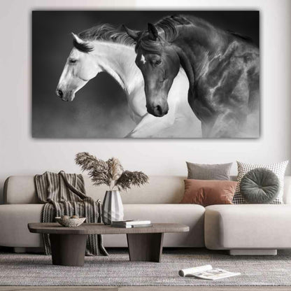 Handmade Canvas Painting Running Horses Wall Art Painting Frame for Wall Decoration