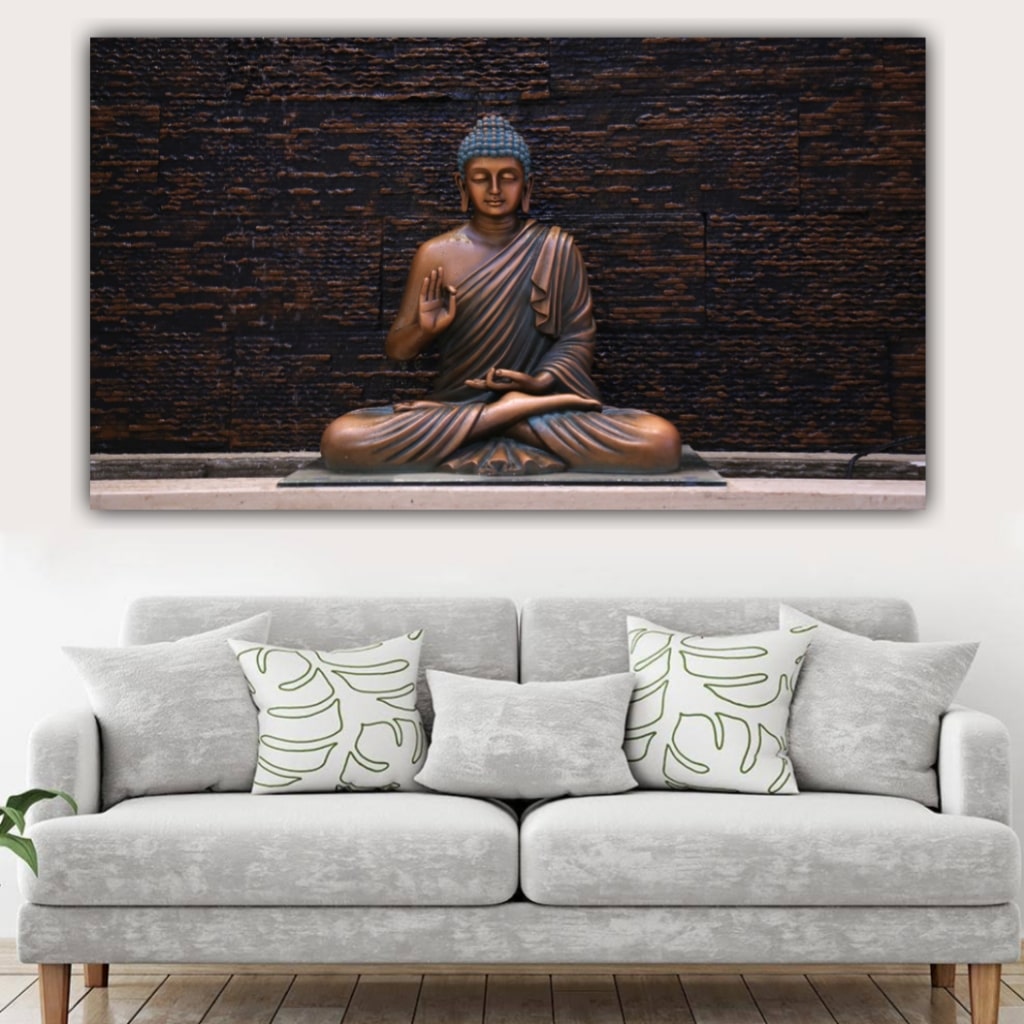 Meditating Lord Buddha Painting Canvas wall Frame for Wall Decors