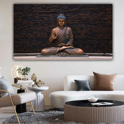 Meditating Lord Buddha Painting Canvas wall Frame for Wall Decors