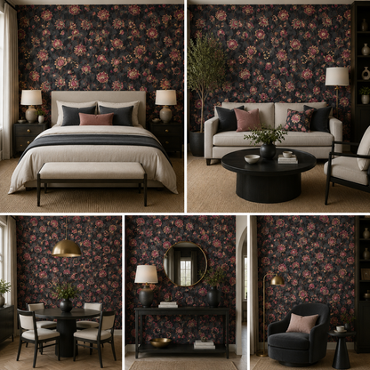 Floral Wallpaper for Living Room