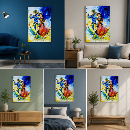 Radha Krishna Canvas Painting For Living Room Decor