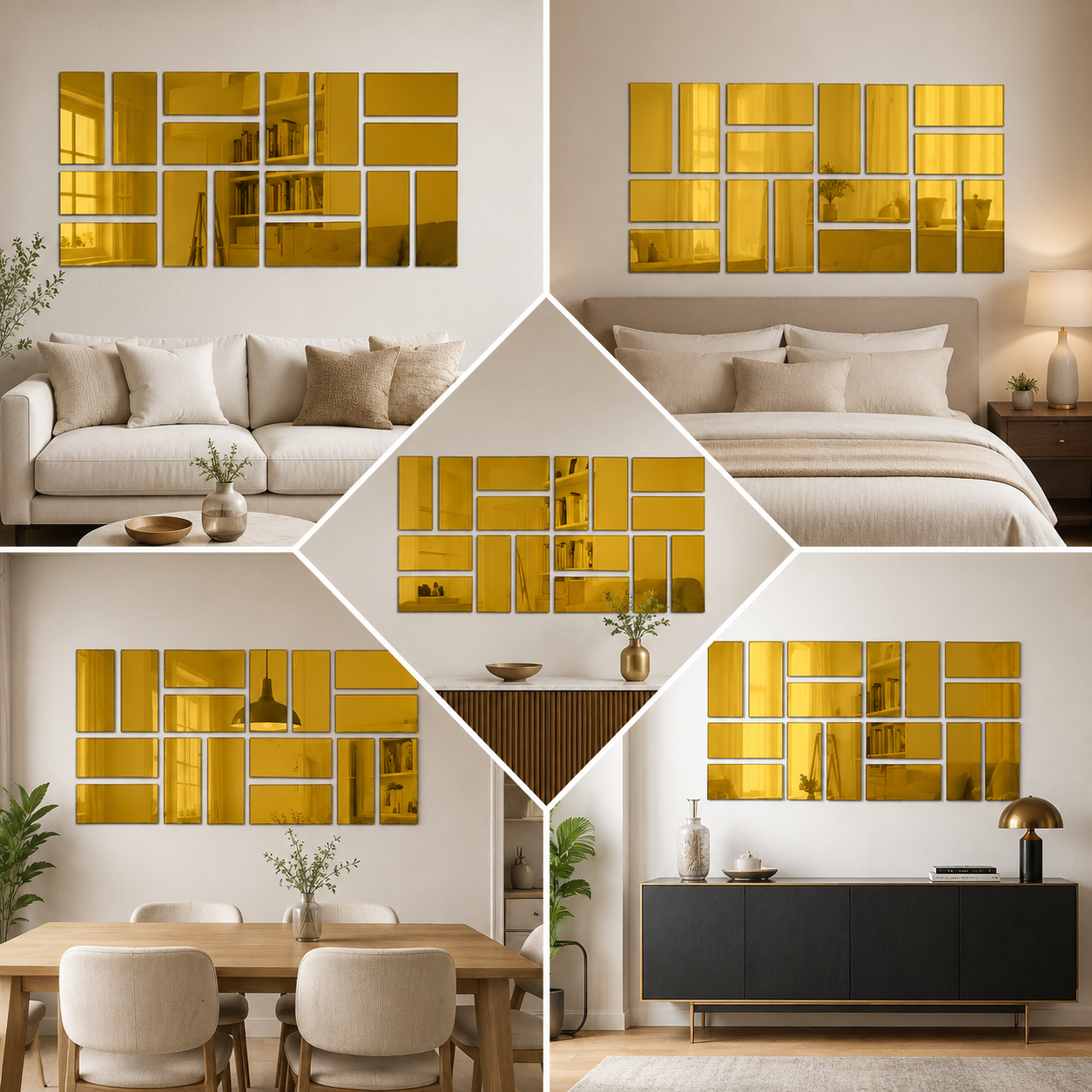 3D Wall Mirror Sticker Self Adhesive for Living Room