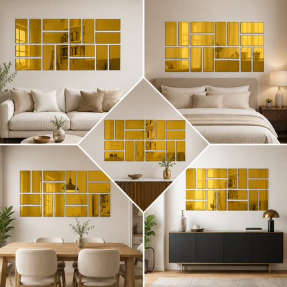 3D Wall Mirror Sticker Self Adhesive for Living Room