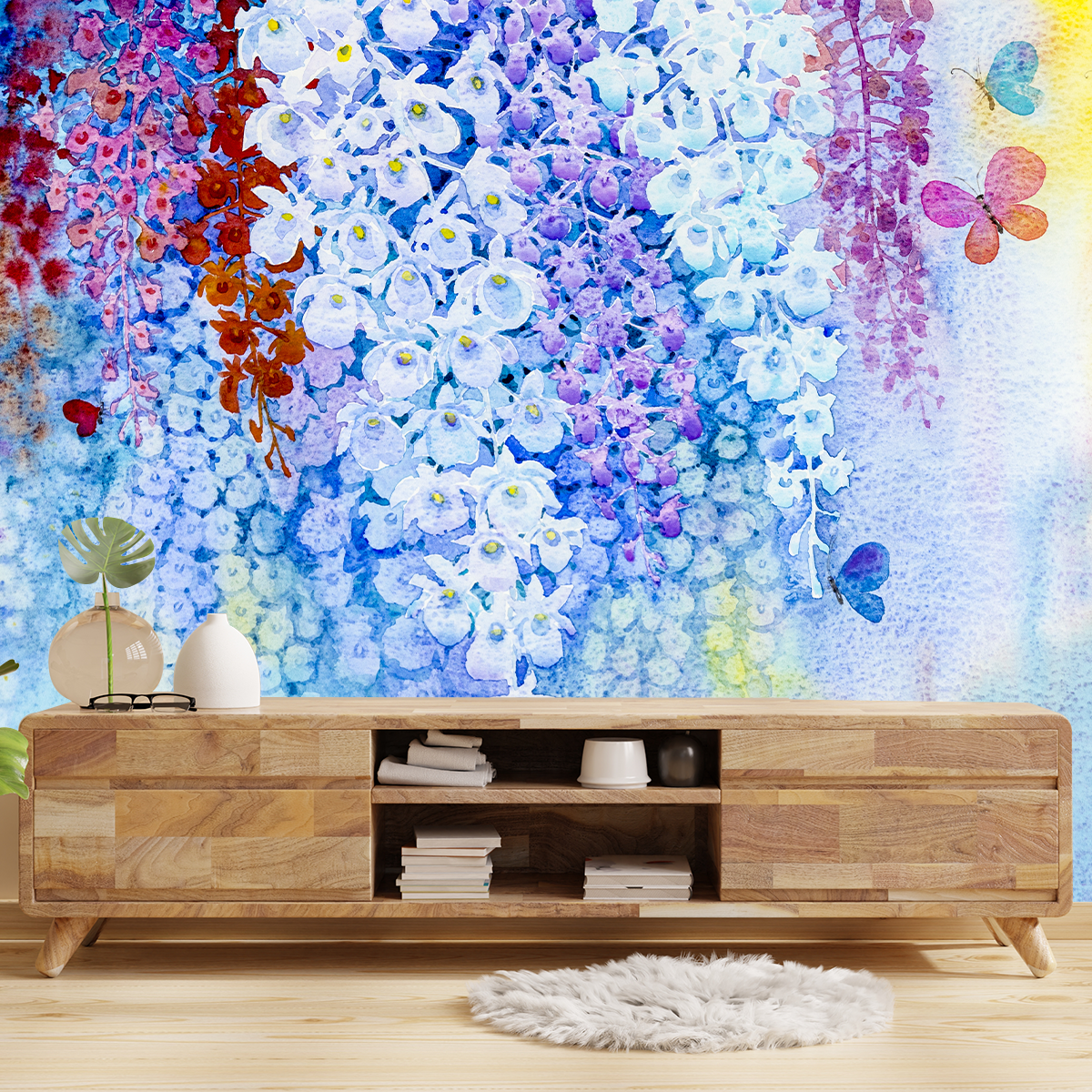 Premium Floral Wallpaper for Living Room Wall Decors | HD Self Adhesive Wallpapers Just Peel and Stick Wallpaper