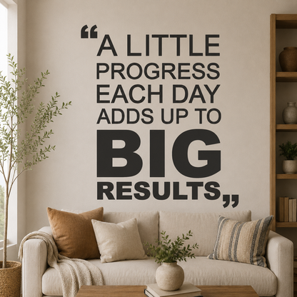 A Little Progress Each Day Quote Black Acrylic Wall Decor (24 x 24 In)