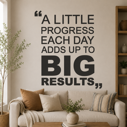 A Little Progress Each Day Quote Black Acrylic Wall Decor (24 x 24 In)
