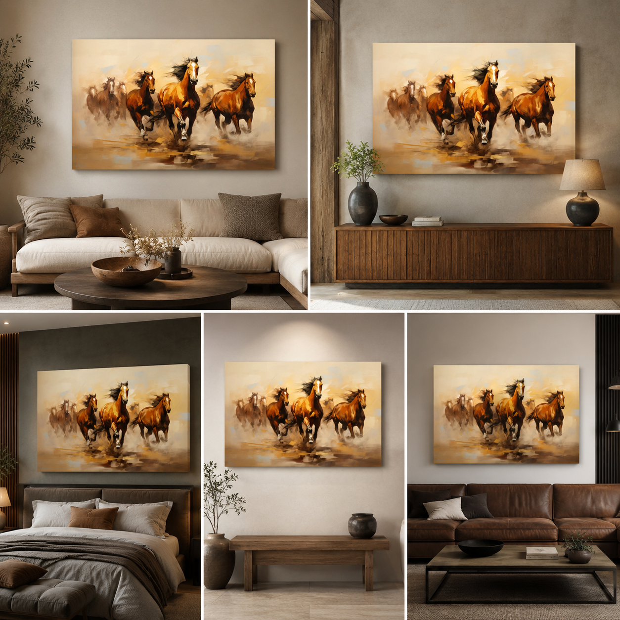 Seven Running Horses Painting | Vastu Canvas Painting