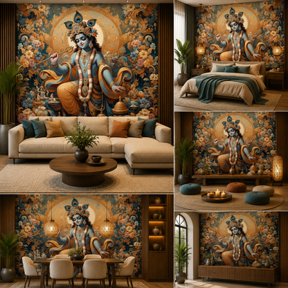 Lord Krishna Wallpaper | Peel & Stick Premium Wallpaper